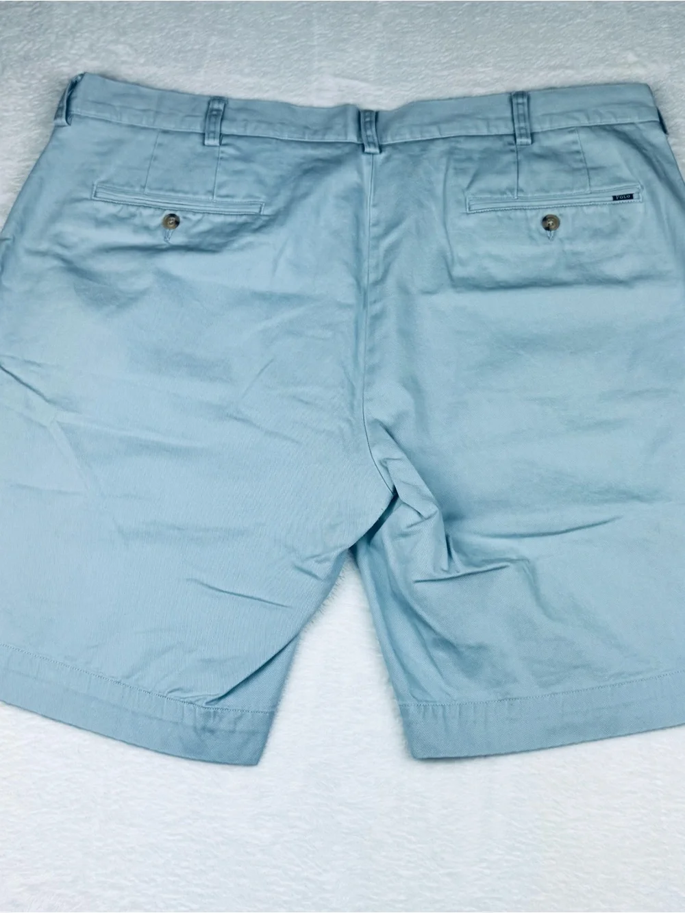 Polo Ralph Lauren Classic Fit 9” flat front shorts. Powder blue. Men’s size 40.
